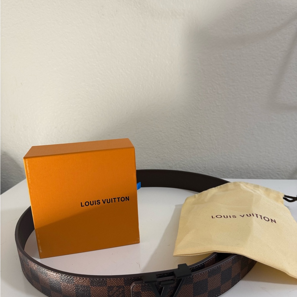Louis Vuitton Brown and Black Checkered Belt - Picture 4 of 6
